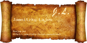 Jamnitzky Lajos névjegykártya